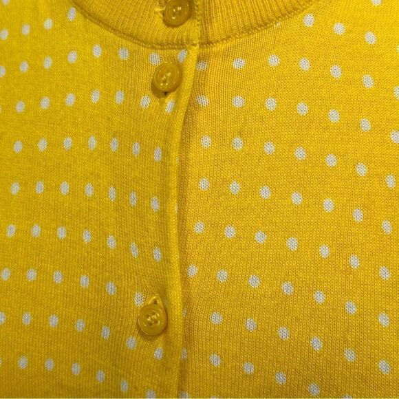 J.Crew Women’s Polka Dot Caryn Cardigan Sweater in Size Large in Yellow/White - Picture 5 of 9